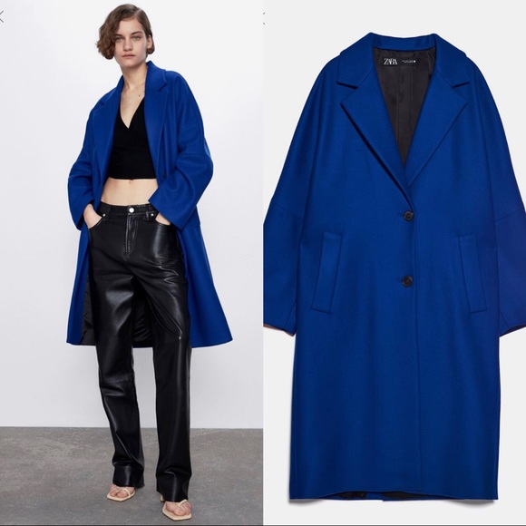zara blue coat